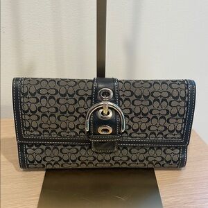 Coach y2k Signature Monogram trifold clutch wallet